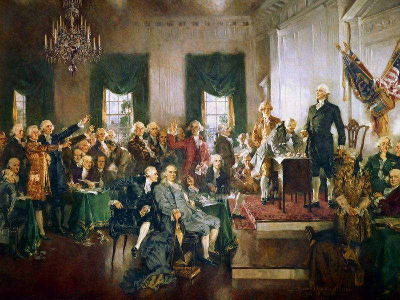 The signing of the US constitution