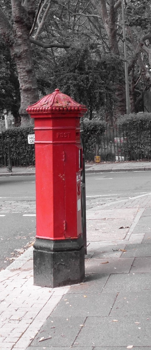 A red pillar box
