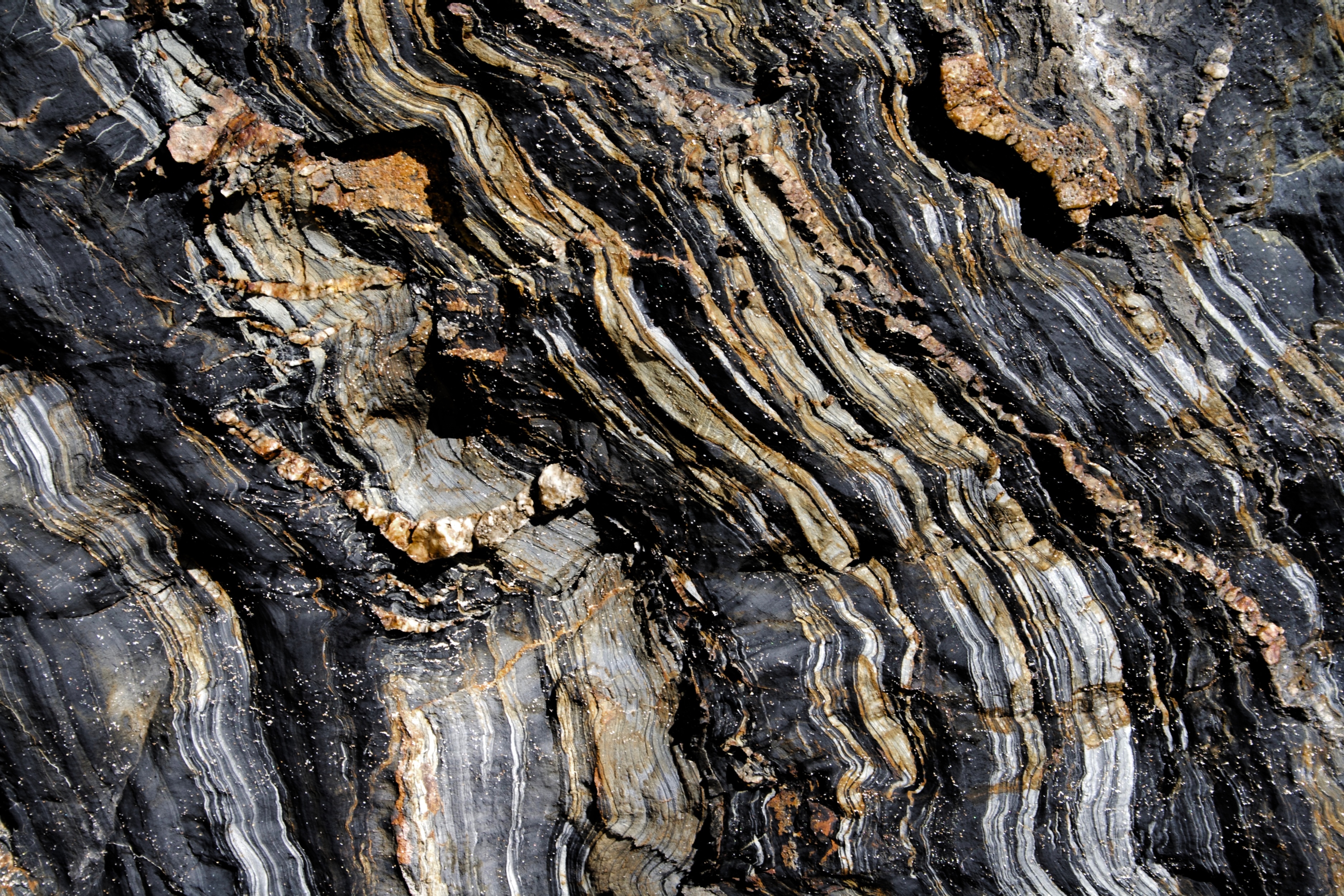 Photo of a stratified rock