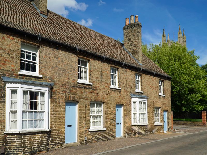 A row of Victorian cottages